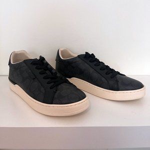 COACH Women's Lowline Logo Print Leather Lace-Up Sneakers (Size 7.5)